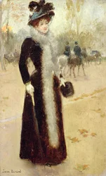 Une Parisienne au Bois de Boulogne, vers 1899